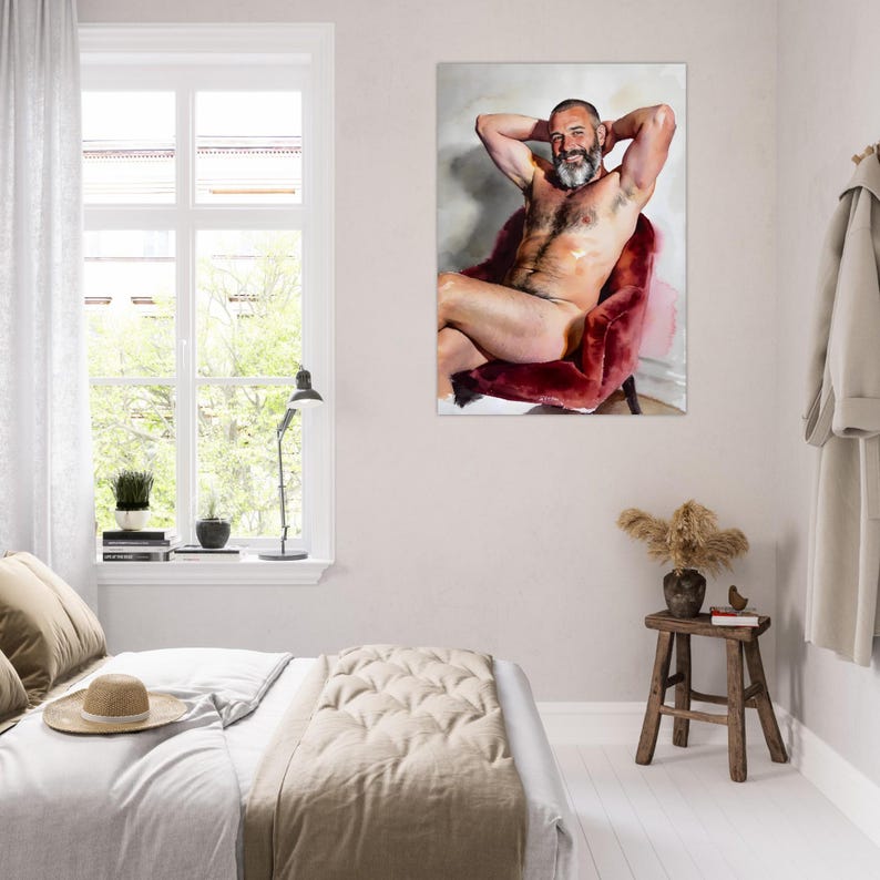 David in the Red Chair Fine Art Giclee Print - Handsome Daddy Aesthetic image 8