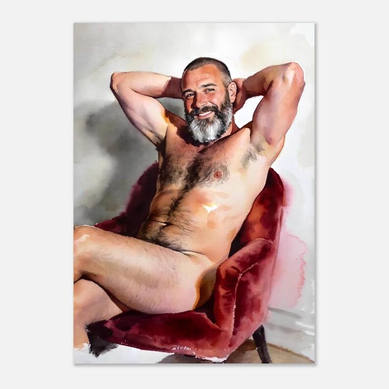 David in the Red Chair Fine Art Giclee Print - Handsome Daddy Aesthetic image 6