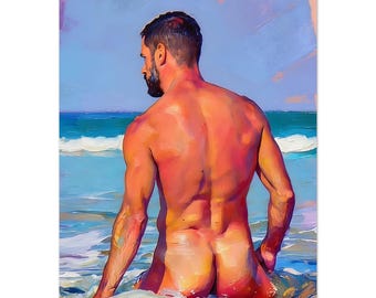 In the Swim Fine Giclee Art Print - Modern Acrylic Impasto Texture Wall Art