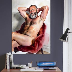 David in the Red Chair Fine Art Giclee Print - Handsome Daddy Aesthetic image 9