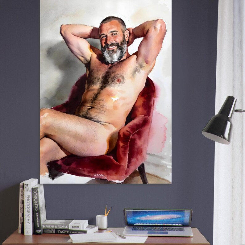 David in the Red Chair Fine Art Giclee Print - Handsome Daddy Aesthetic image 9