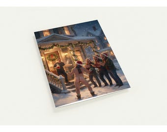 Funny Christmas Caroler Greeting Cards - Naked Santa Holiday Card Set - Pack of 10 with Envelopes