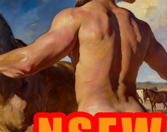 The Cowboy Giclée Print – Bare Backside Western Art