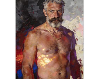 Roman -- Bold Expressionist Fine Art Giclee Print, Daddy Art