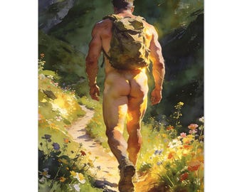 The Hiker Fine Art Giclée Print | Nude Nature Walk
