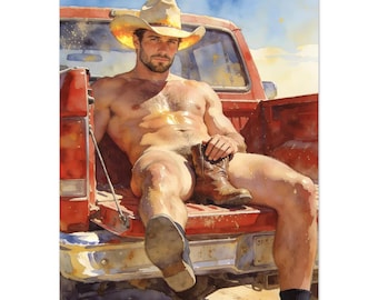 Matteo the Ranch Hand Fine Giclee Art Print - Cowboy Wall Decor