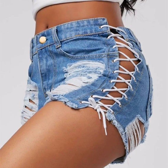 high waisted jean short