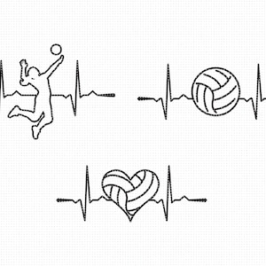 volleyball heartbeat svg, clipart,png, eps, dxf