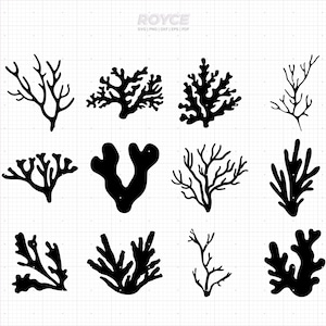 corals svg, coral clipart, underwater png, sea coral dxf logo, ocean vector eps cut files for cricut and silhouette use