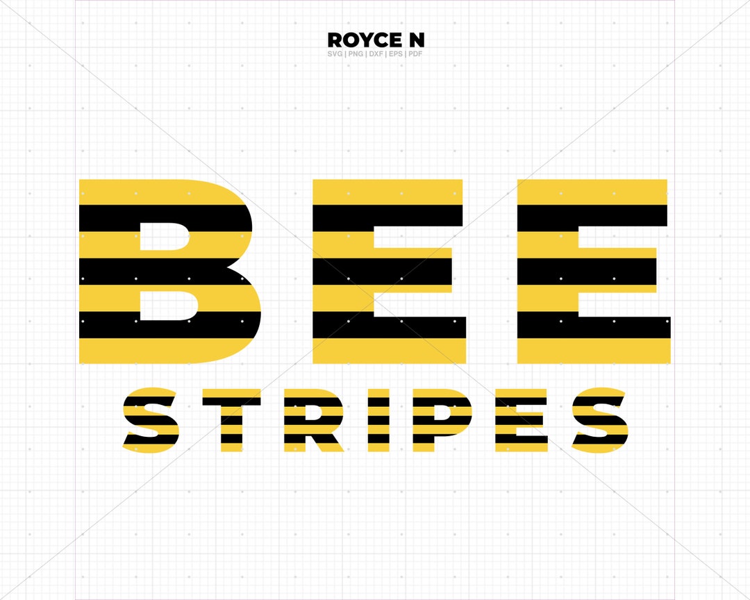 Bee Stripes Letters Svg, Bee Alphabet Clipart, Bees Letters Png, Bee ...
