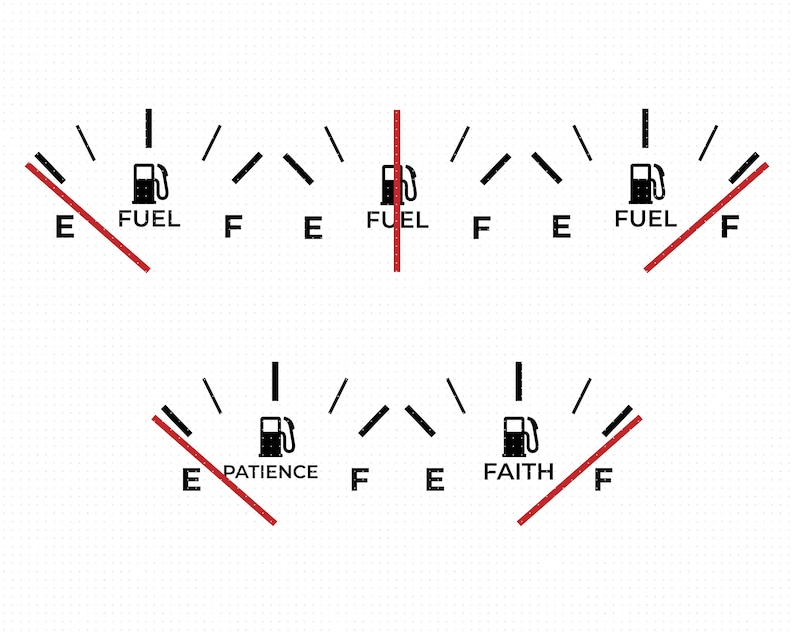 fuel gauge svg, gas gauge clipart, patience gauge svg, full faith gas png, dxf for logo, vector eps cut files for cricut and silhouette use