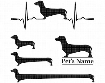 Heart Beat Line Dog Dachshund Puppy Paw Wiener Rescue Adoption CAR VINYL DECAL