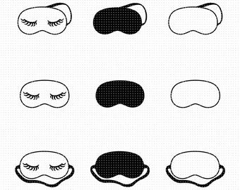 sleeping mask svg, sleep clipart, mask png, sleeping mask dxf logo, vector eps cut files for cricut and silhouette use