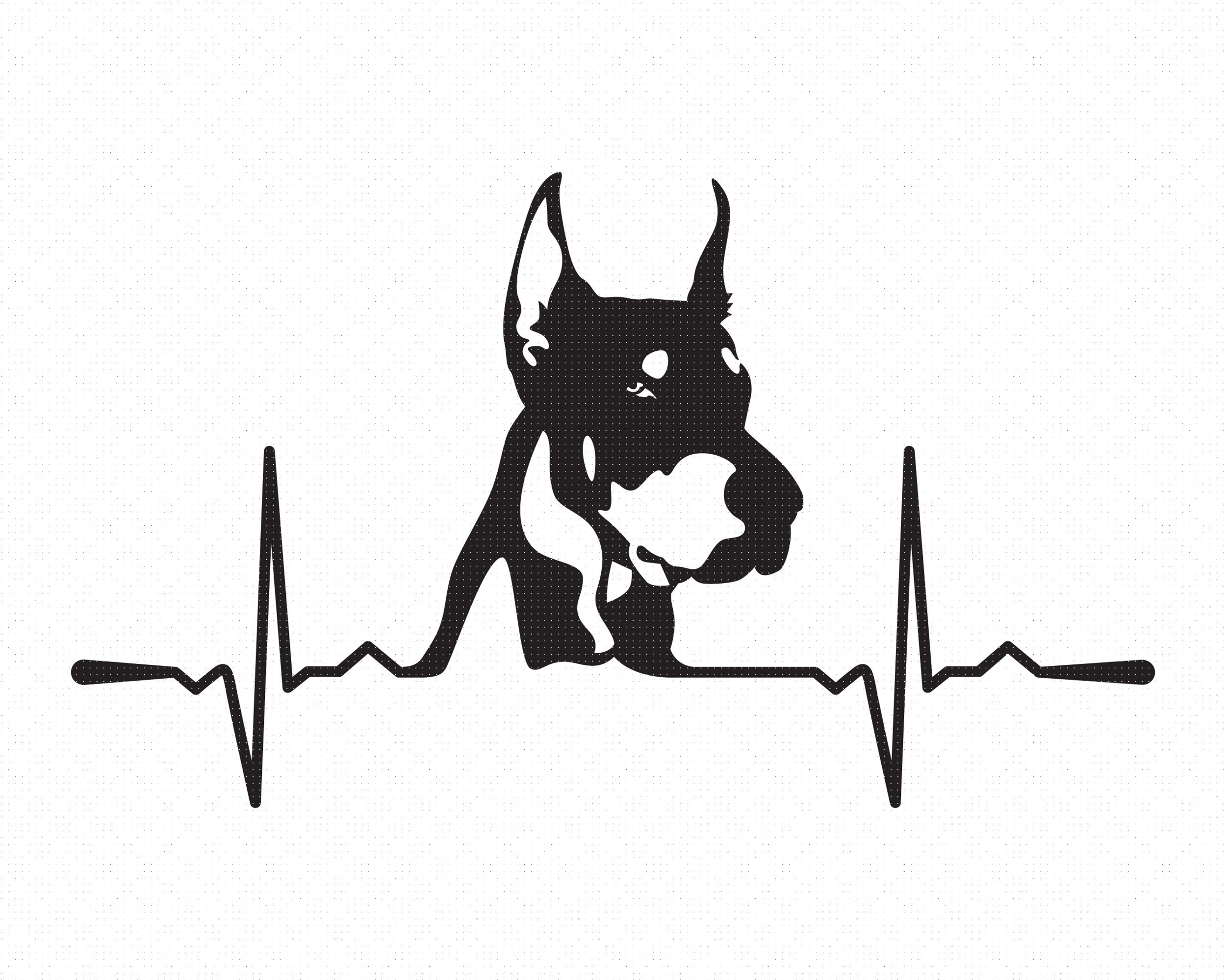 Dobermann Herzschlag Svg Hund Rassen Clipart Hunde Etsy