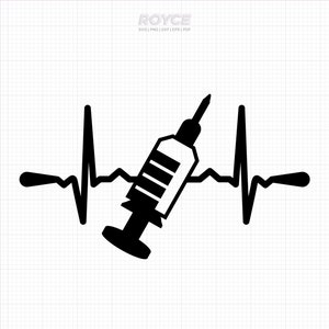 syringe heartbeat svg, syringe svg, medical svg, medical equipment svg, nurse svg, nursing svg, gift for nurse svg