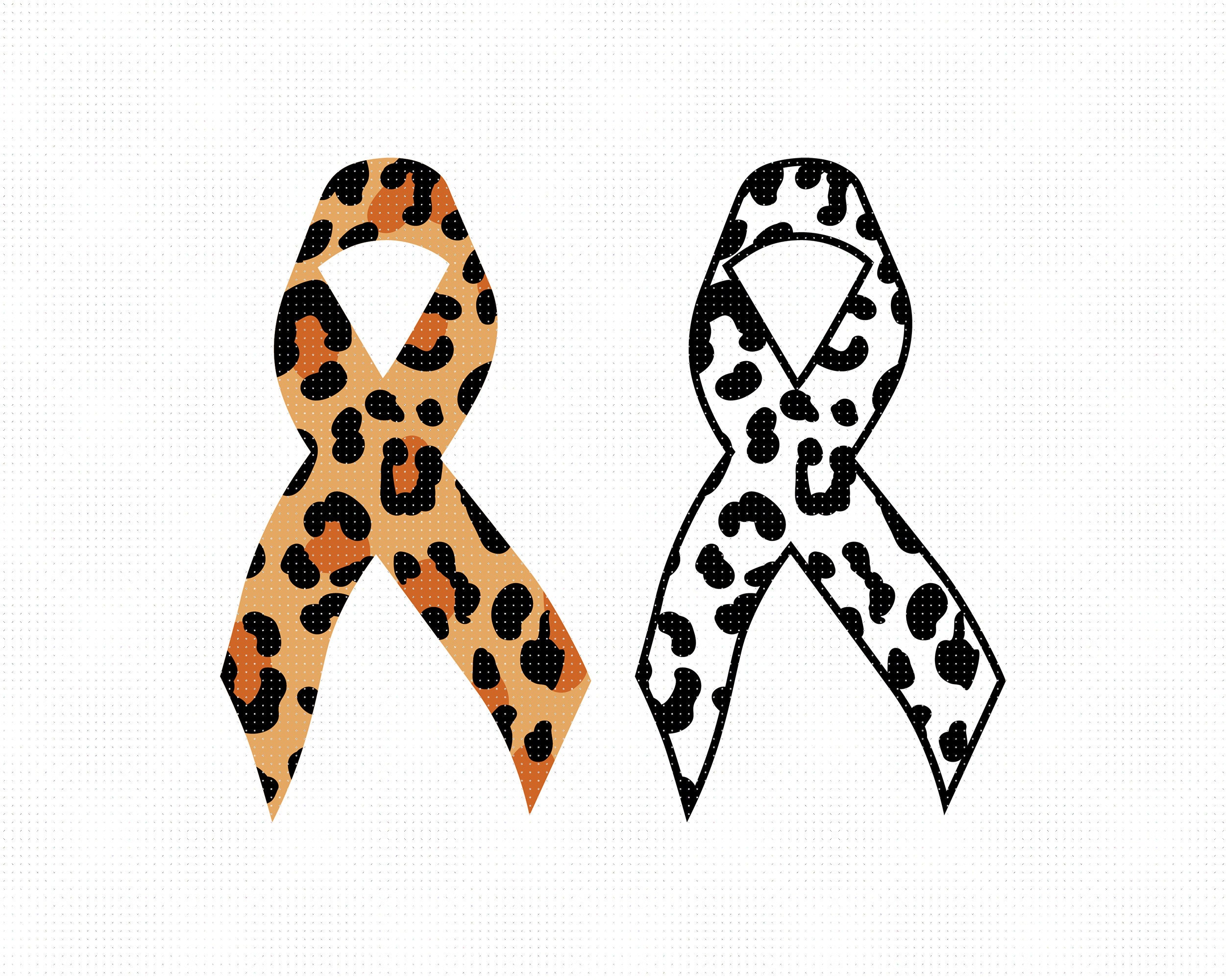Awareness Ribbons Svg Leopard Print Clipart Cheetah Pattern Etsy
