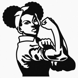 Curl Power svg, rosie svg, Afro Lady svg, heftig feminine Clipart, Afro Hauch png, junge schwarze Mädchen eps, dxf