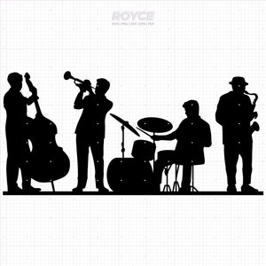 Jazz Band svg, Band Clipart, Jazzspieler Png, Jazzband dxf, Jazzband Silhouette, Jazz eps, svg Schnittdateien für Cricut, kommerzielle Nutzung svg