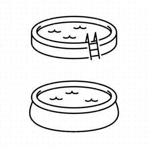 地上プール svg、地上プール クリップアート、地上プール png、dxf ロゴ、cricut およびシルエット使用のためのベクター eps カット ファイル