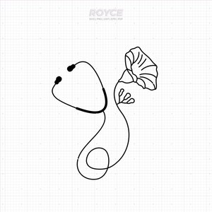 floral stethoscope design svg, flower stethoscope clipart, stethoscope png, dxf, vector, eps, svg cut files for cricut, commercial use svg