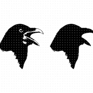 raven svg, raven head clipart, raven png, raven head dxf logo, raven vector eps cut files for cricut and silhouette use