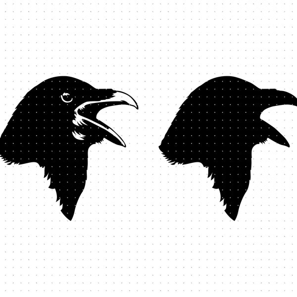 raven svg, raven head clipart, raven png, raven head dxf logo, raven vector eps cut files for cricut and silhouette use
