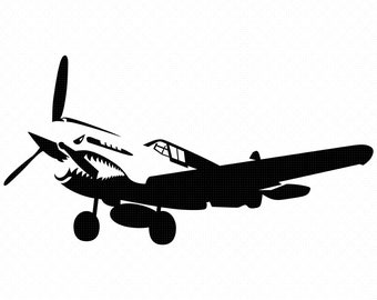Fighter Plane Vector Cut Files (svg, png, dxf, eps) (Digital Download)