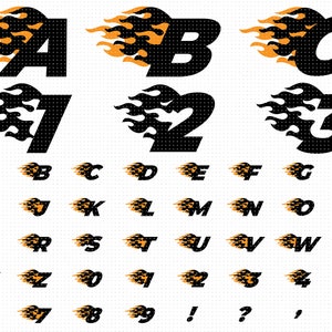 flaming letters sideways svg, alphabet on fire svg, racing letter svg, clipart, png, dxf logo, vector eps cut file for cricut and silhouette