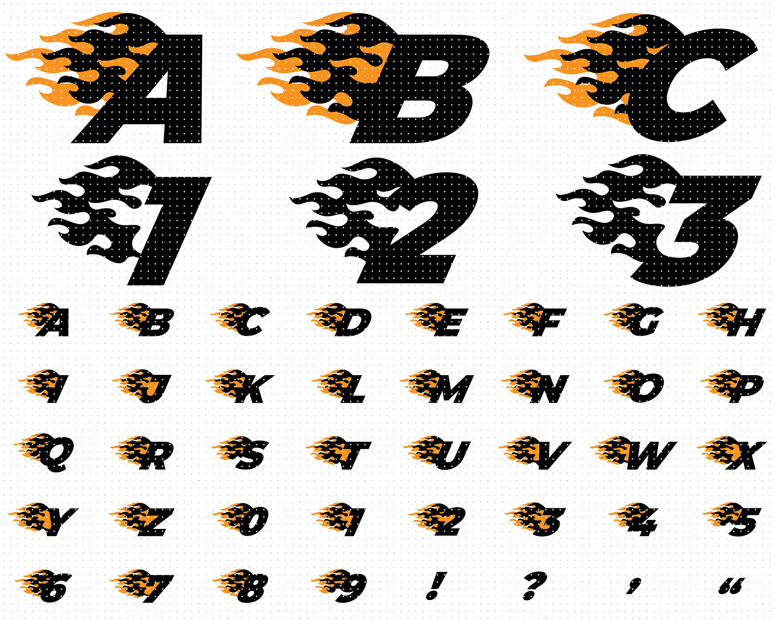 Flaming Letters Sideways Svg Alphabet on Fire Svg Racing Etsy Canada