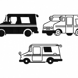 postvrachtwagen svg, postbode clipart, bestelwagen png, mailing vrachtwagen dxf-logo, vector eps-bestanden knippen voor gebruik cricut en silhouette