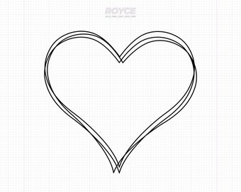 Marco de monograma de corazón SVG: Archivo de corte de borde (descarga digital)