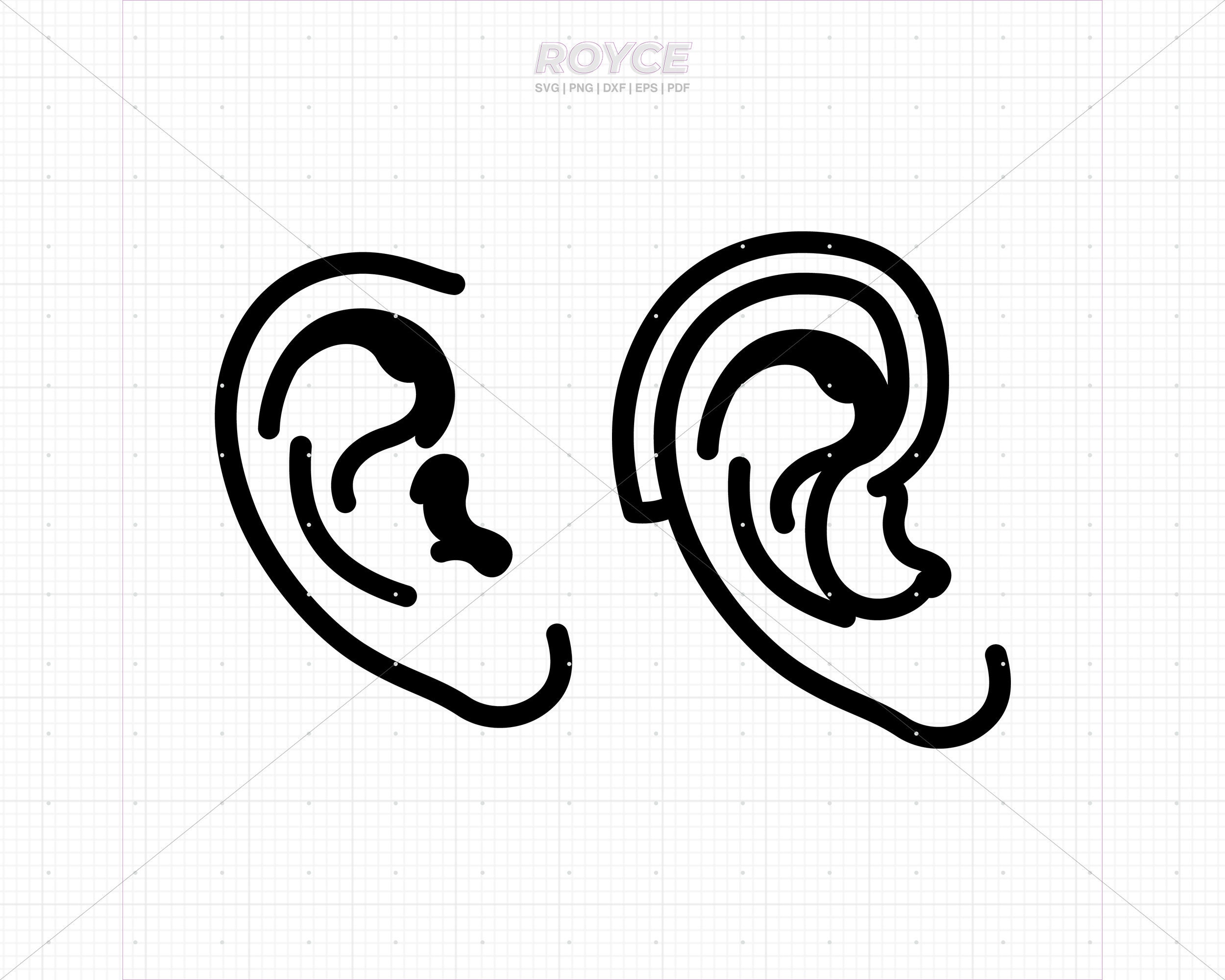 Hearing Aid SVG: Ear Clipart Silhouette (digital Download) - Etsy, image size:2500x2000