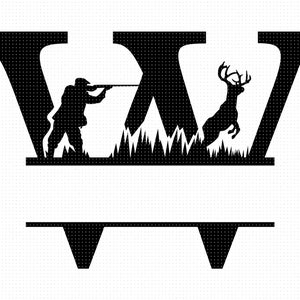 Bocksjagd Monogramm Monogramm, Briefkasten Aufkleber Clipart, Hirschjagd Png, Familienname Dxf Logo, Vektor eps Dateien für Cricut und Silhouette schneiden