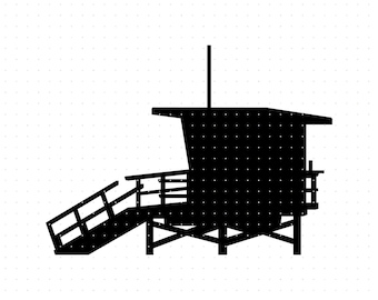 Lifeguard Tower SVG Clipart: Vector Cut Files (Digital Download)