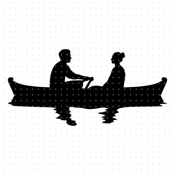 couple on a boat svg, love couple clipart, valentines couple png, couple dxf logo, vector eps cut files for cricut and silhouette use