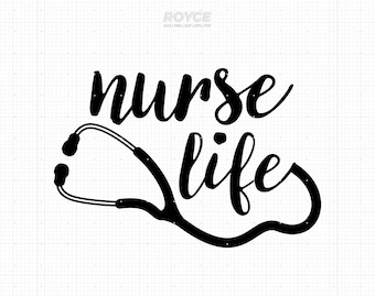 Nurse Life Stethoscope SVG Clipart (Digital Download)