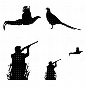 pheasant svg, pheasant hunting clipart, pheasant bird png, dxf logo, vector eps cut files for cricut and silhouette use