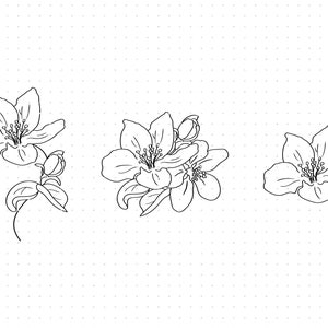 apple blossom flower svg, apple blossom clipart, apple blossom png, apple flower dxf logo, vector eps cut file for cricut and silhouette use