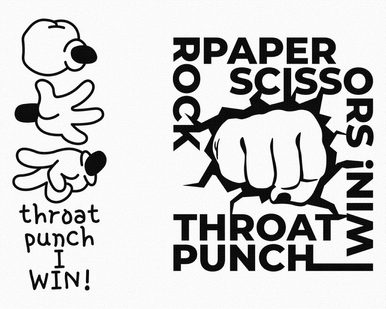 Download Rock paper scissors throat punch I win svg clipart eps dxf ...