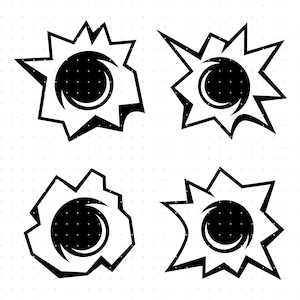 bullet holes svg, bullet holes clipart, bullet holes png, bullet hole dxf logo, hole vector eps cut files for cricut and silhouette use