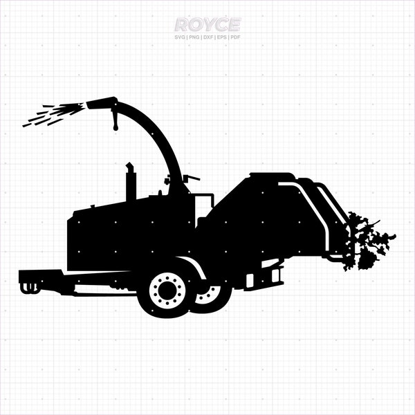 wood chipper svg, wood chipper clipart, mulchers chipper png, wood chipper dxf, vector, eps, svg cut files for cricut, commercial use svg