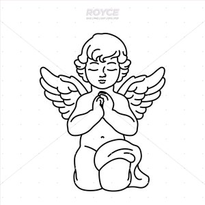 cherub angel svg, a praying angel clipart, cherub png, angel dxf, cherub angel silhouette, eps, svg cut files for cricut, commercial use svg