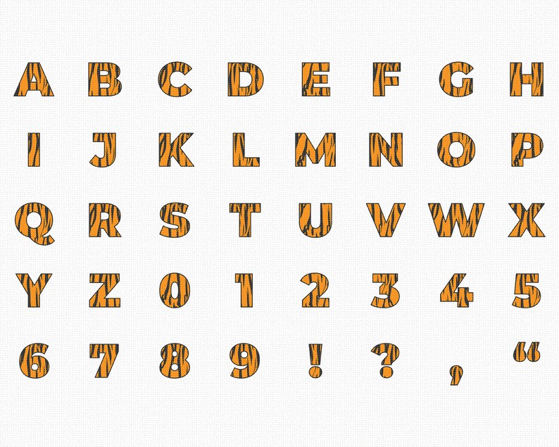 Download Tiger alphabet svg animal skin letters clipart tiger ...