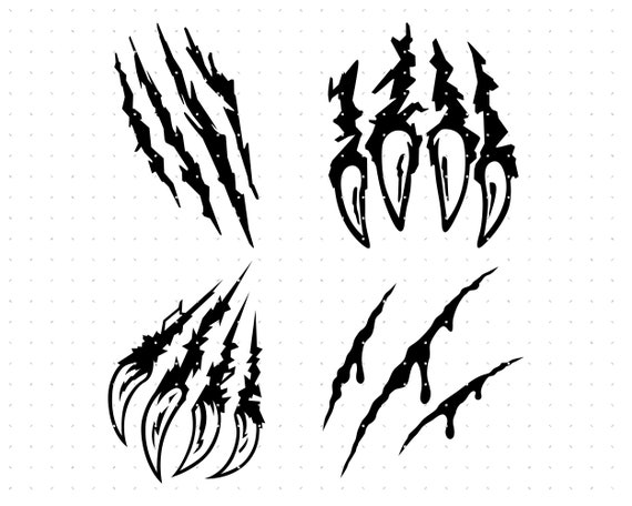 claw marks svg, claw scratches clipart, animal claws png, animal scratches  dxf logo, vector eps cut files for cricut and silhouette use