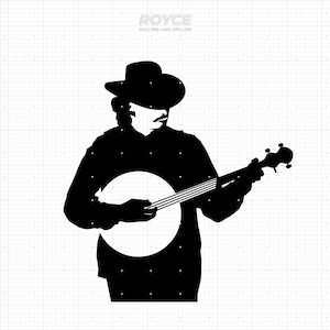 banjo  player svg, banjo player clipart, banjo png, banjo player dxf, banjo silhouette, eps, svg cut files for cricut, commercial use svg
