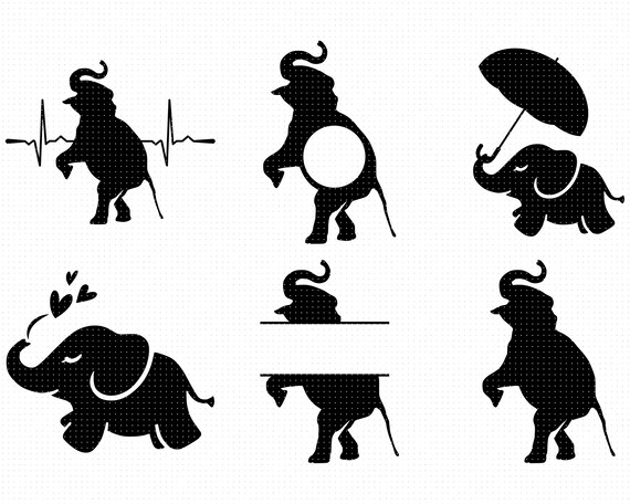 Download Cute Baby Elephant Svg Elephant Split Monogram Clipart Etsy