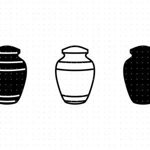 urn svg, clipart urny kremacyjnej, urna pogrzebowa png, logo urny dxf, pliki wektorowe eps cięcia urny kremacyjnej do wykorzystania w cricut i sylwetkach
