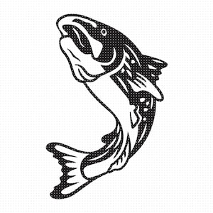 salmon svg, salmon fishing clipart, fish png, fishing dxf logo, salmon fishing vector eps cut files for cricut and silhouette use