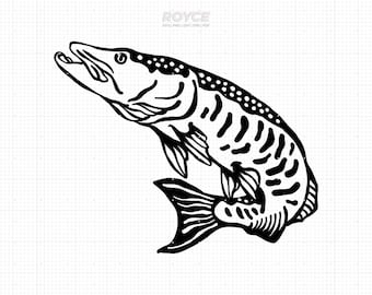 Muskie Gamefish SVG: Fishing Clipart Vector (Digital Files)