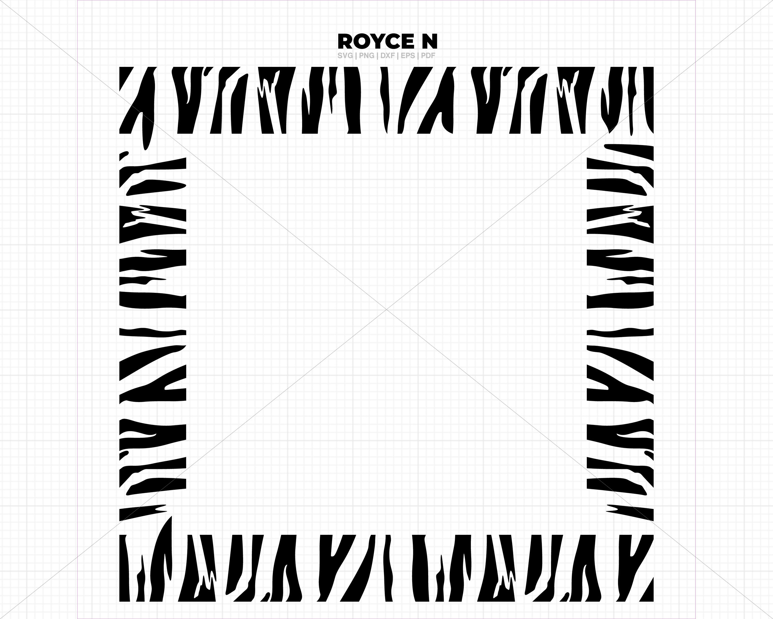 Tiger Print Frame SVG: Easy Cut Border Design (Digital Download), image size:2500x2000